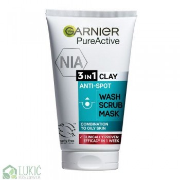 Garnier Pure Active 3u1 clay gel za čIšćenje + piling + maska 150 ml Garnier Pure Active 3u1 clay gel za čIšćenje + piling + maska 150 ml