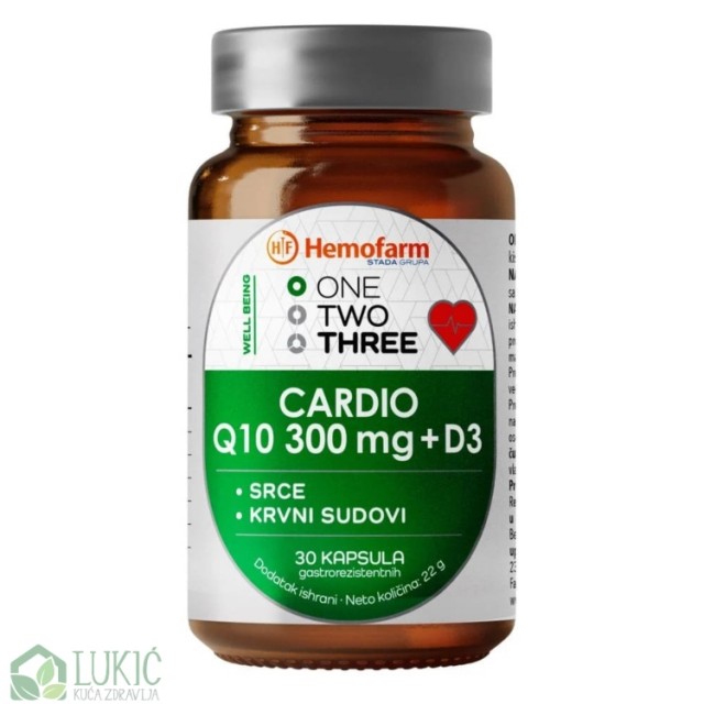 One Two Three Cardio Q10 300Mg + D3 30 Kapsula