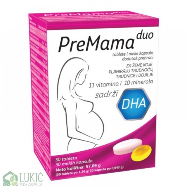 Premama Duo 30 Kapsula + 30 Tableta Premama Duo 30 Kapsula + 30 Tableta