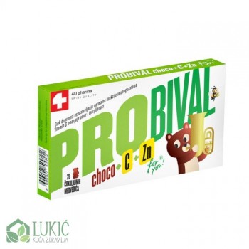 Probival Choco+C+Zn 20 čokoladnih medvedića