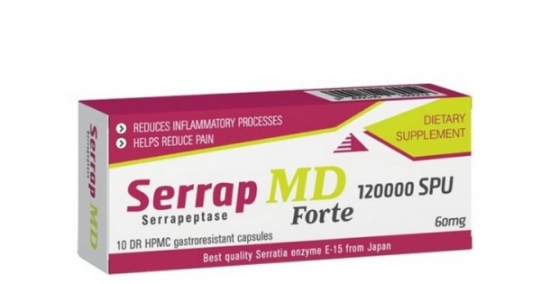 Serrap MD Forte 120,000 – Najkvalitetnija serapeptaza za bol i oporavak ...