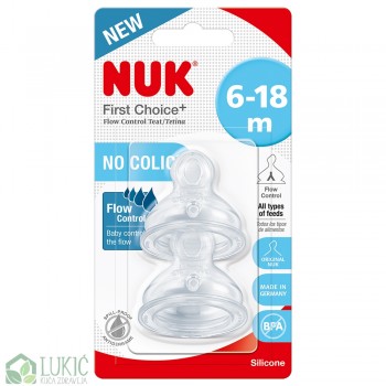 Nuk cucla silikon 6-18 meseci za sve vrste hrane 2 kom