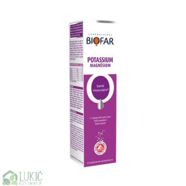 Biofar Kalijum + Magnezijum + B1 + B2 20 Šumećih Tableta Biofar Kalijum + Magnezijum + B1 + B2 20 Šumećih Tableta