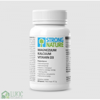 STRONG NATURE MAGNEZIJUM + KALCIJUM + VITAMIN D3 60 KAPSULA