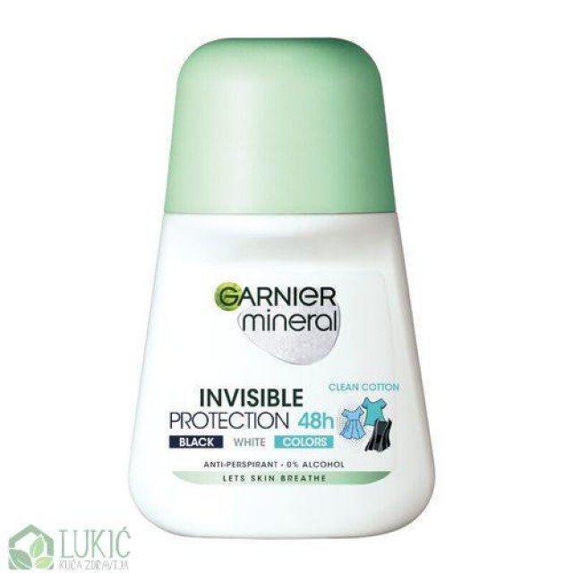 Garnier Mineral Invisible Black, White & Colors Dezodorans Roll On 50Ml Garnier Mineral Invisible Black, White & Colors Dezodorans Roll On 50Ml