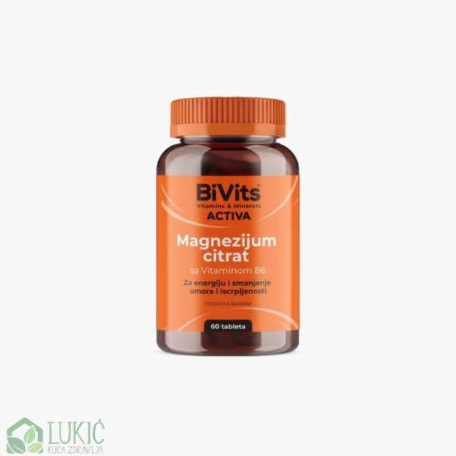 Bivits Activa Magnezijum Citrat + Vitamin B6 Za Mišiće I Nervni Sistem, 60 Tableta